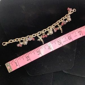Pink and silver charm bracelet